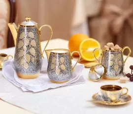 Молочник серебряный с золочением "Хмель"